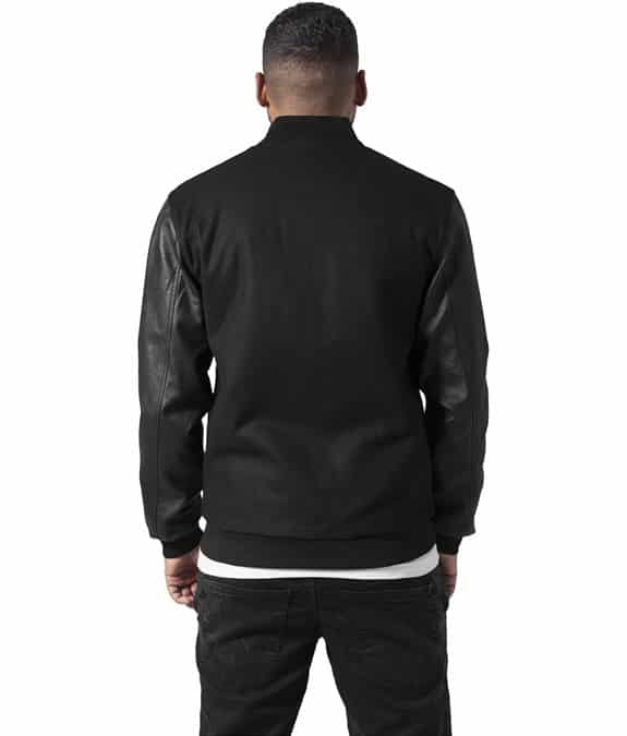 Wool Leather Button Jacket black-black 1
